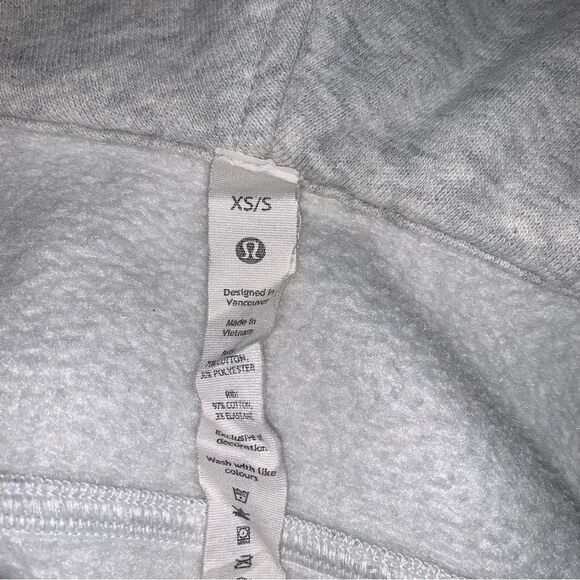 LULULEMON Scuba Full-Zip Cropped Hoodie Women’s XS-Small Core Ultra Light Grey - Picture 11 of 13